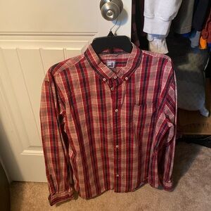 Red & Black Button Up Shirt XL